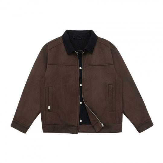 Herren Kastenförmige Zip‑Blousonjacke mit Cordkragen und minimalistischen Eingrifftaschen Nord Taschen