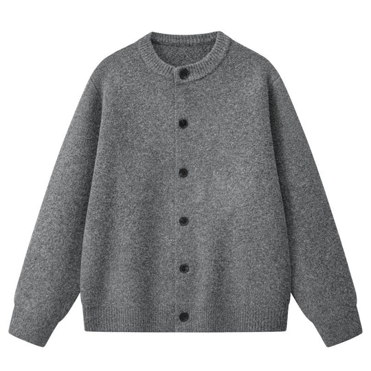 Damen Oversize Strickjacke im Bomberstil mit Rundhals, geripptem Saum & Ballonärmeln Nord Taschen