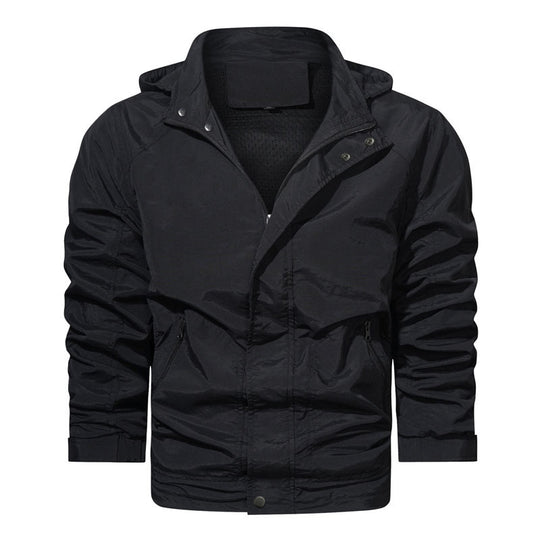 Herren Leichte Fieldjacke mit Kapuze, windabweisender Shell und Reißverschlusstaschen Nord Taschen
