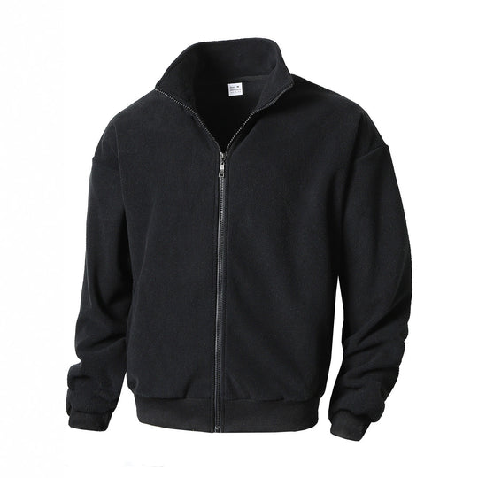 Herren Zip-Fleecejacke mit Stehkragen, durchgehendem Reißverschluss und gerippten Bündchen Nord Taschen