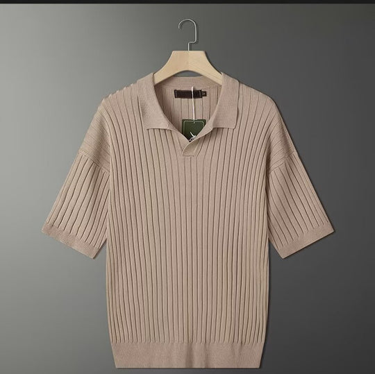Herren Modisches Kurzarm-Strick Polohemd Nord Taschen