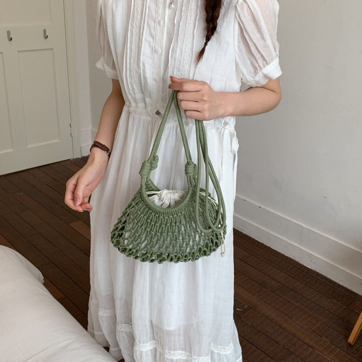 Damen Tragetasche mit stilvollem Makramee-Design Nord Taschen