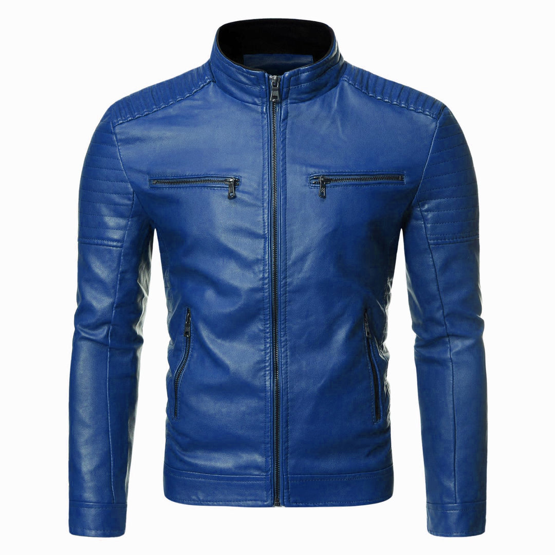 Herren Modische Lederjacke mit Steppdetails Nord Taschen