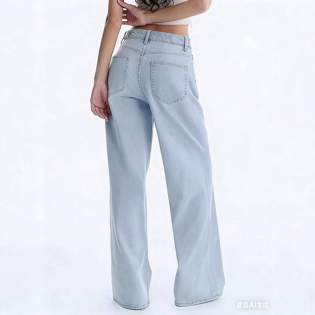 Damen Weite High-Waist-Hose mit fließendem Beinschnitt Nord Taschen