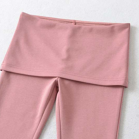 Damen Hochtaillierte Schlaghose mit Umschlagbund aus Stretch-Jersey Nord Taschen