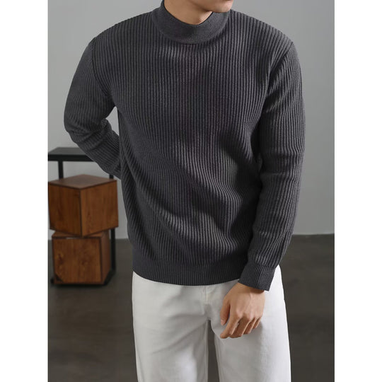 Herren Modischer Rollkragenpullover aus Rippstrick Nord Taschen