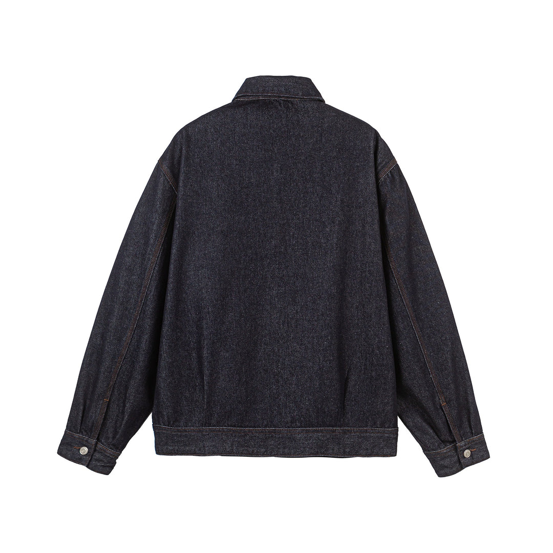 Herren Oversize Denim-Blouson mit durchgehendem Reißverschluss Nord Taschen