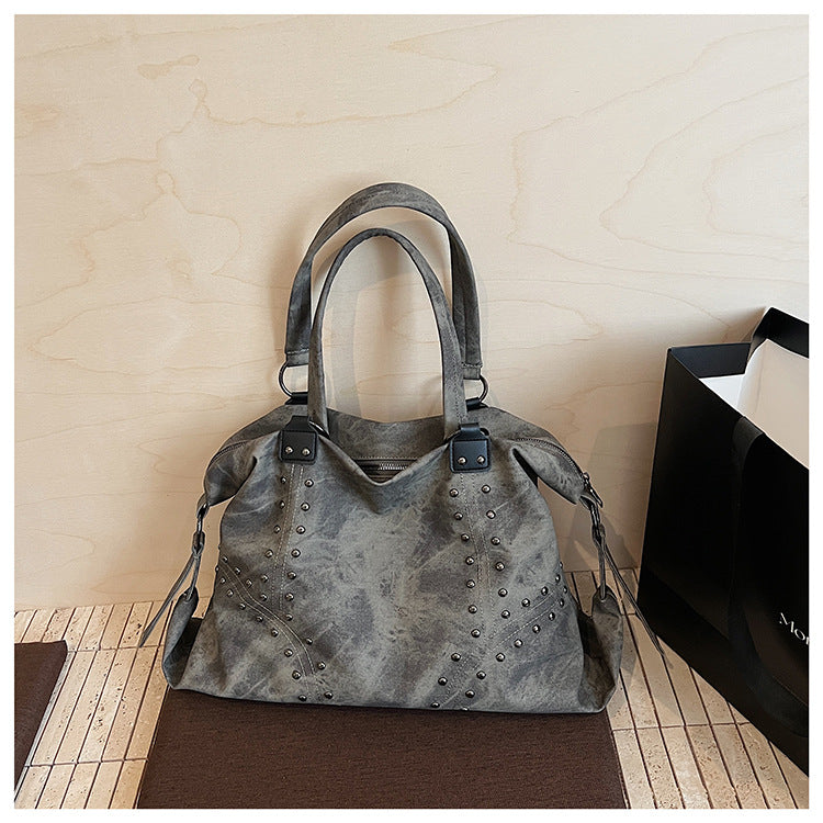 Damen modische Shopper-Tasche aus strapazierfähigem Material mit Nieten Nord Taschen
