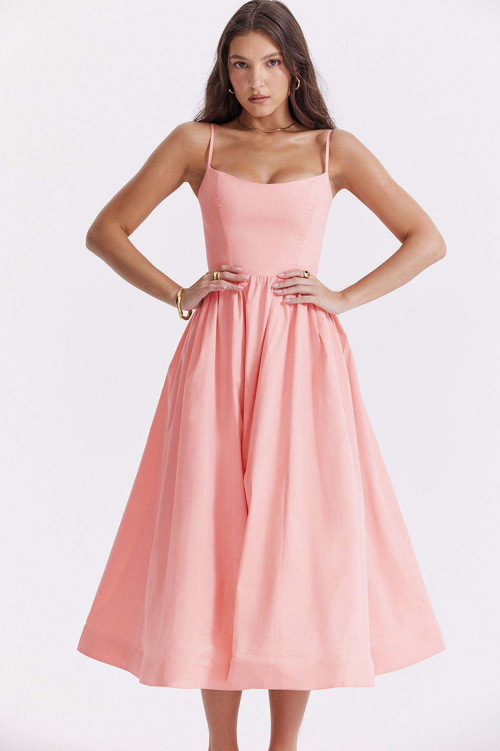 Damen Maxikleid mit floralem Print und verstellbaren Spaghettiträgern