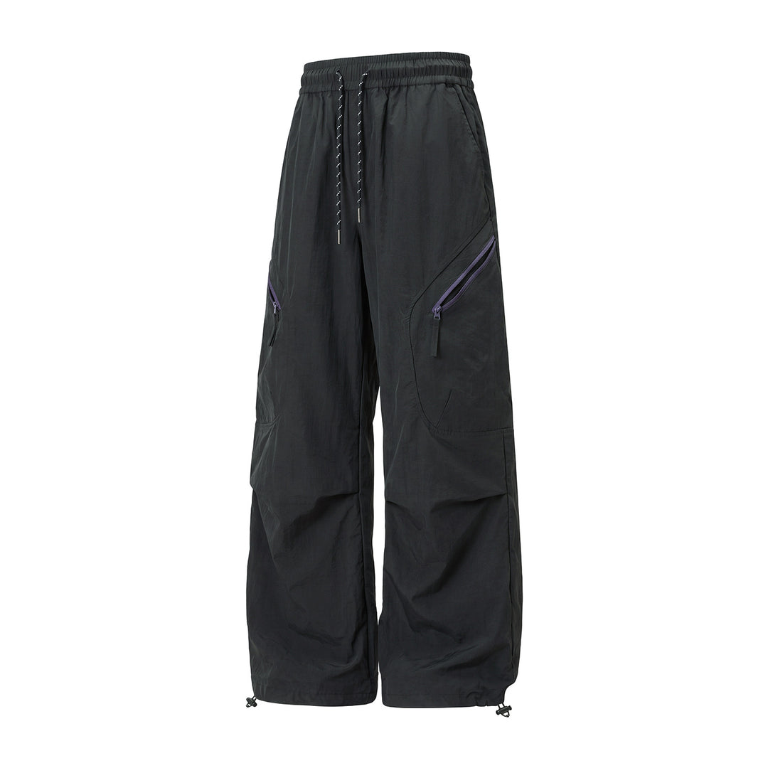 Unisex Weite Outdoor-Cargohose mit Kordelzugbund, schrägen Reißverschlusstaschen und verstellbarem Beinabschluss Nord Taschen