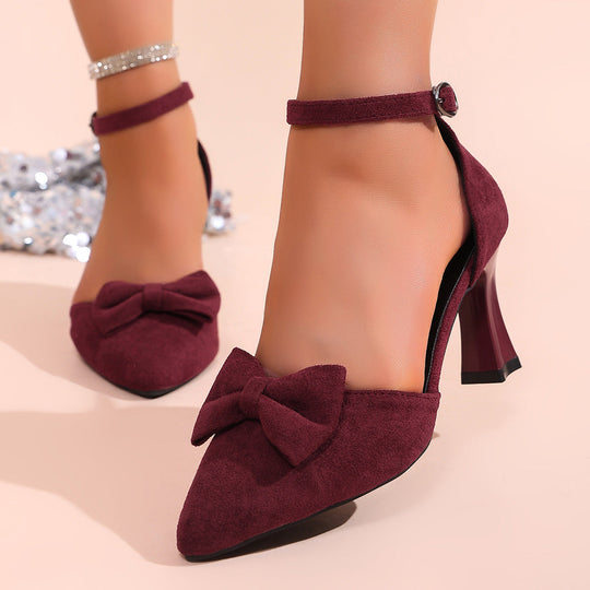 Damen elegante Slingback-Pumps mit zartem Schleifen-Detail