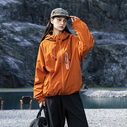Herren Atmungsaktive Kapuzen-Fieldjacke mit verstaubarer Kapuze und reflektierendem Brustreißverschluss Nord Taschen