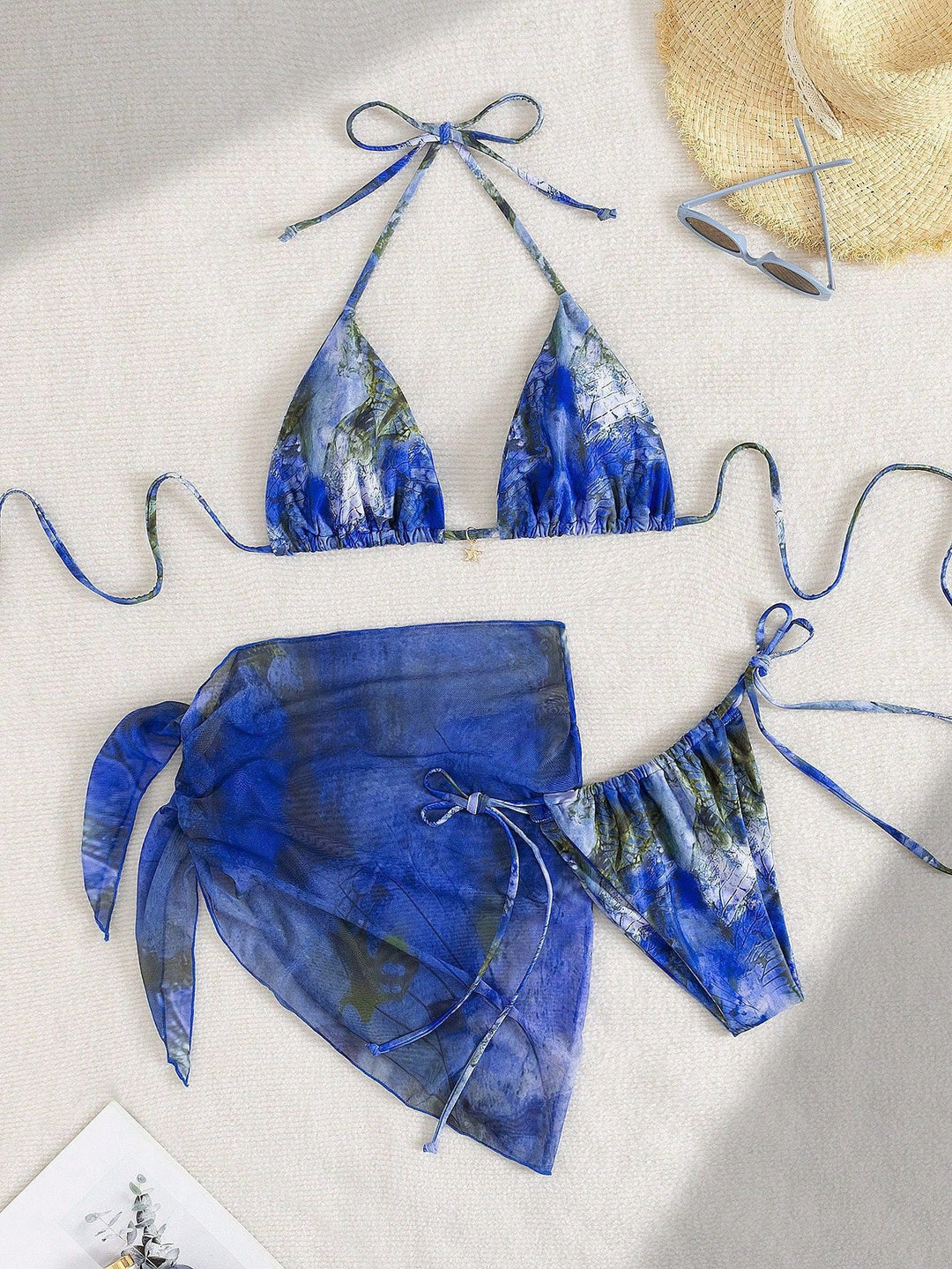 Damen Triangel-Bikini mit floralem Design