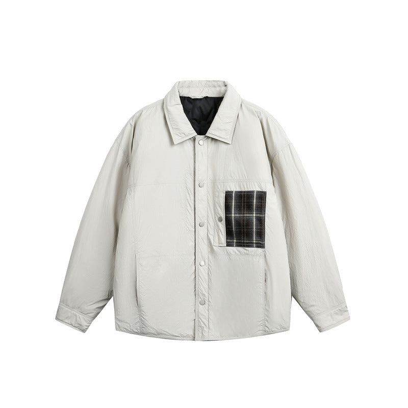 Herren Wattierte Hemdjacke mit Kontrast-Karotasche Nord Taschen