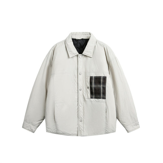 Herren Wattierte Hemdjacke mit Kontrast-Karotasche Nord Taschen