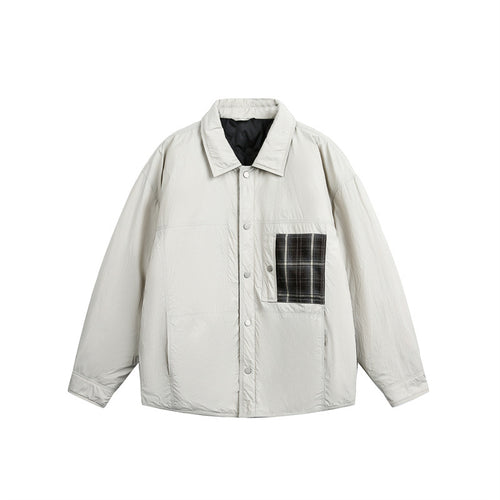 Herren Wattierte Hemdjacke mit Kontrast-Karotasche Nord Taschen