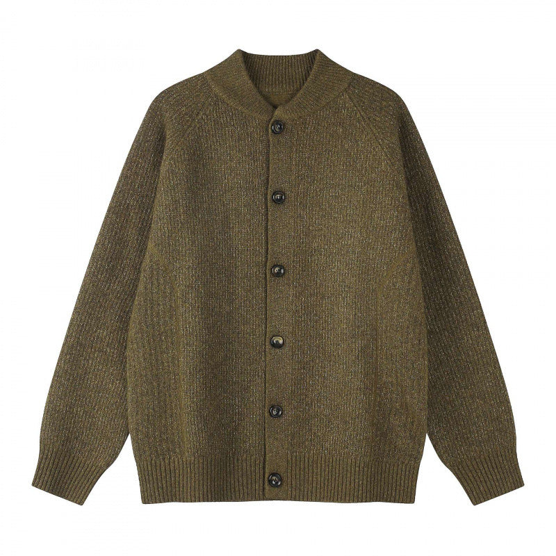 Herren Relaxter Grobstrick-Cardigan mit Raglanärmeln und Rippenabschlüssen Nord Taschen