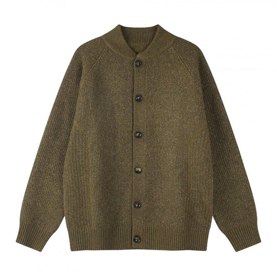 Herren Relaxter Grobstrick-Cardigan mit Raglanärmeln und Rippenabschlüssen Nord Taschen