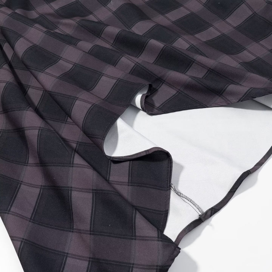 Damen Asymmetrischer Midirock mit Karomuster und ausgestellter A‑Linie Nord Taschen