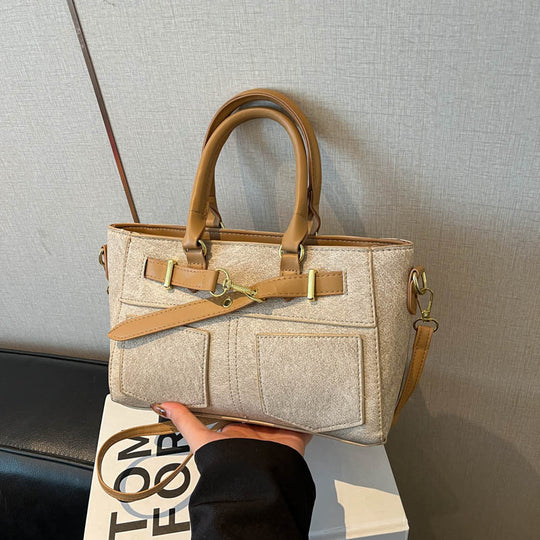 Damen elegante Wildleder-Handtasche mit abnehmbaren Schulterriemen Nord Taschen