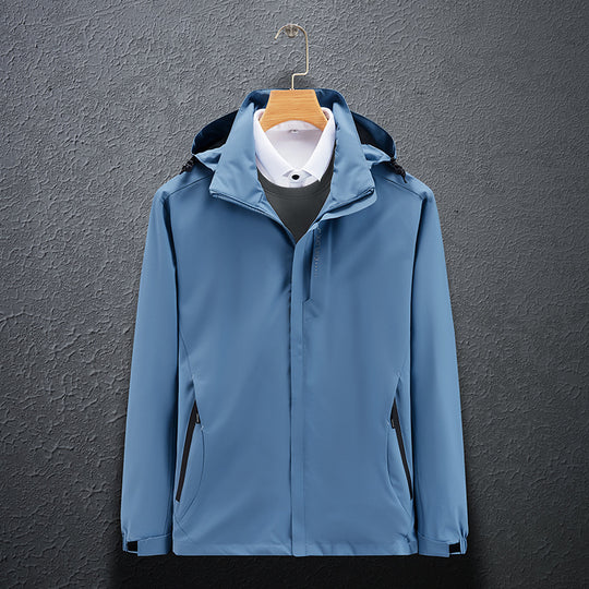Herren Leichte Softshell-Funktionsjacke mit atmungsaktivem Meshfutter und verstellbarer Kapuze Nord Taschen