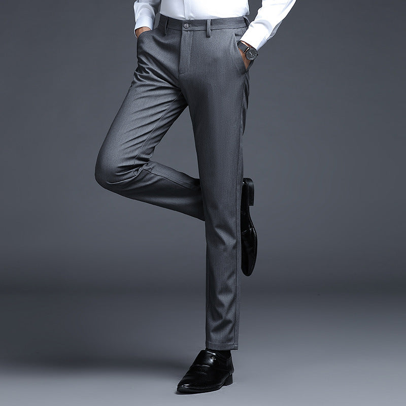 Herren Formelle Slim-Fit Anzughose mit Stretchbund und Bügelfalte Nord Taschen