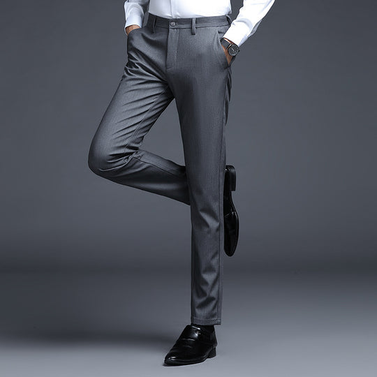 Herren Formelle Slim-Fit Anzughose mit Stretchbund und Bügelfalte Nord Taschen