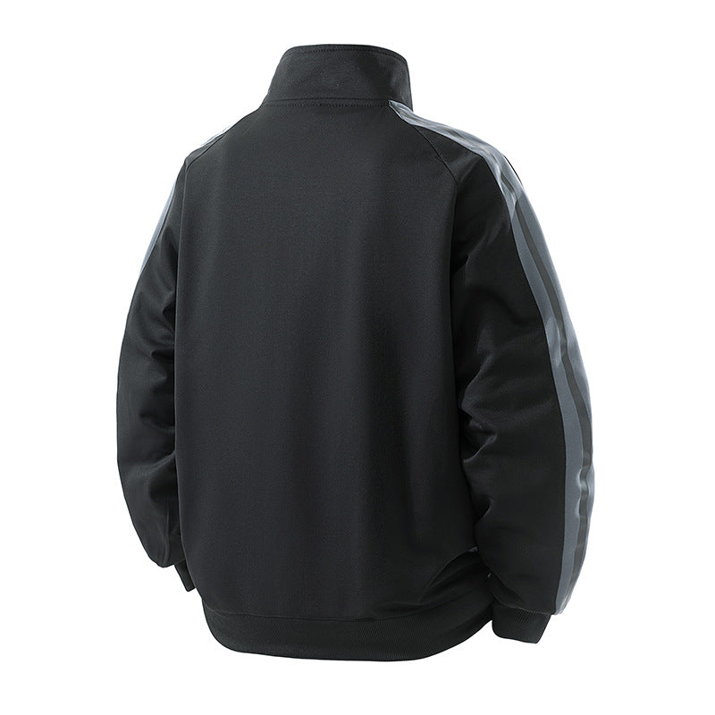 Herren Sportive Zipjacke mit Stehkragen und kontrastierenden Ärmestreifen Nord Taschen