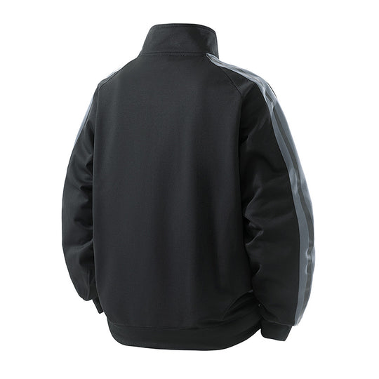 Herren Sportive Zipjacke mit Stehkragen und kontrastierenden Ärmestreifen Nord Taschen