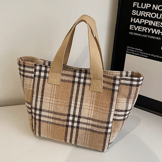Damen Einkauftasche mit dezentem Karo-Design Nord Taschen