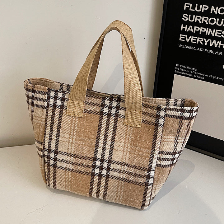 Damen Einkauftasche mit dezentem Karo-Design Nord Taschen