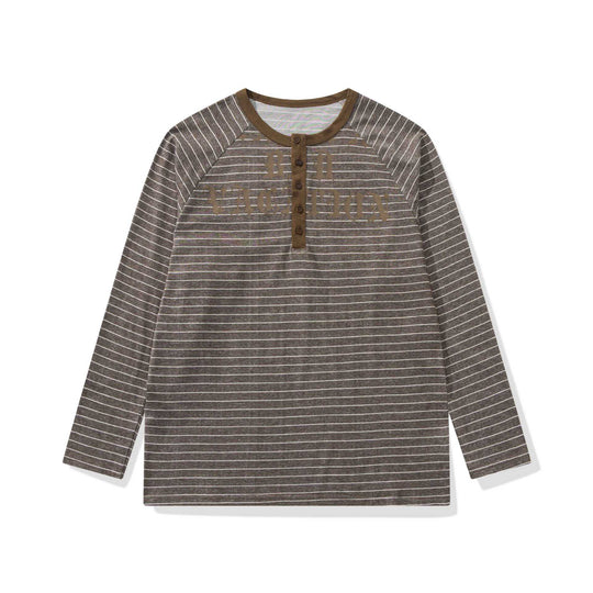 Herren Longsleeve-Henley mit Raglanärmeln und Knopfleiste Nord Taschen