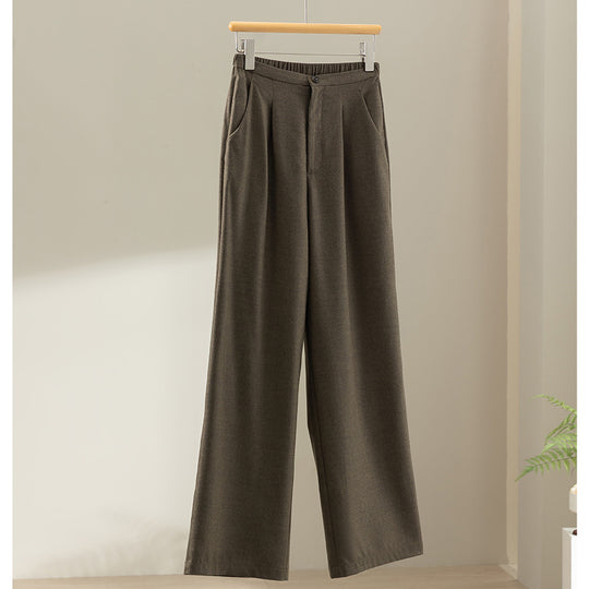 Damen Weite High-Waist-Hose mit Bundfalten, elastischem Rückenteil und seitlichen Eingrifftaschen Nord Taschen
