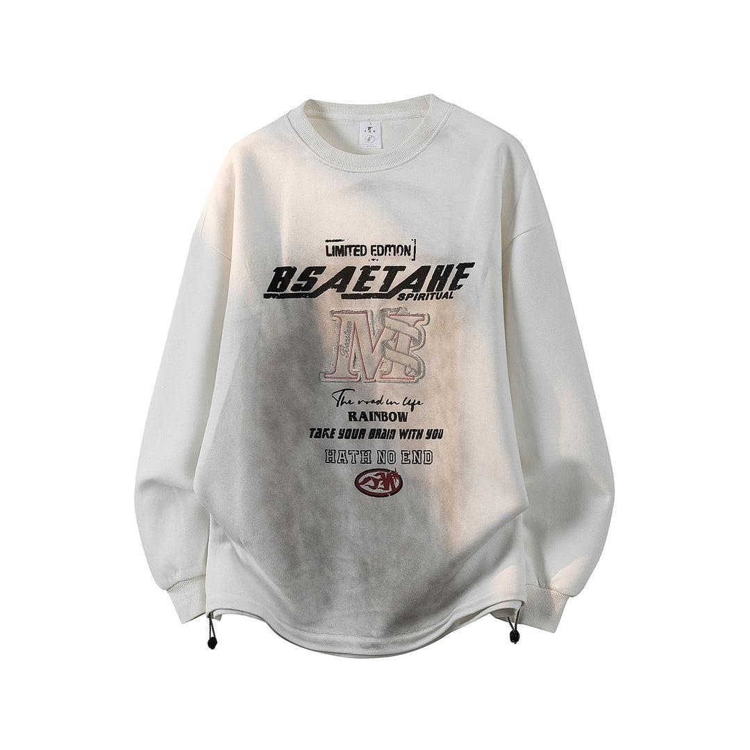 Herren Oversize Sweatshirt mit Allover-Print, Rundhalsausschnitt & Tunnelzugsaum Nord Taschen