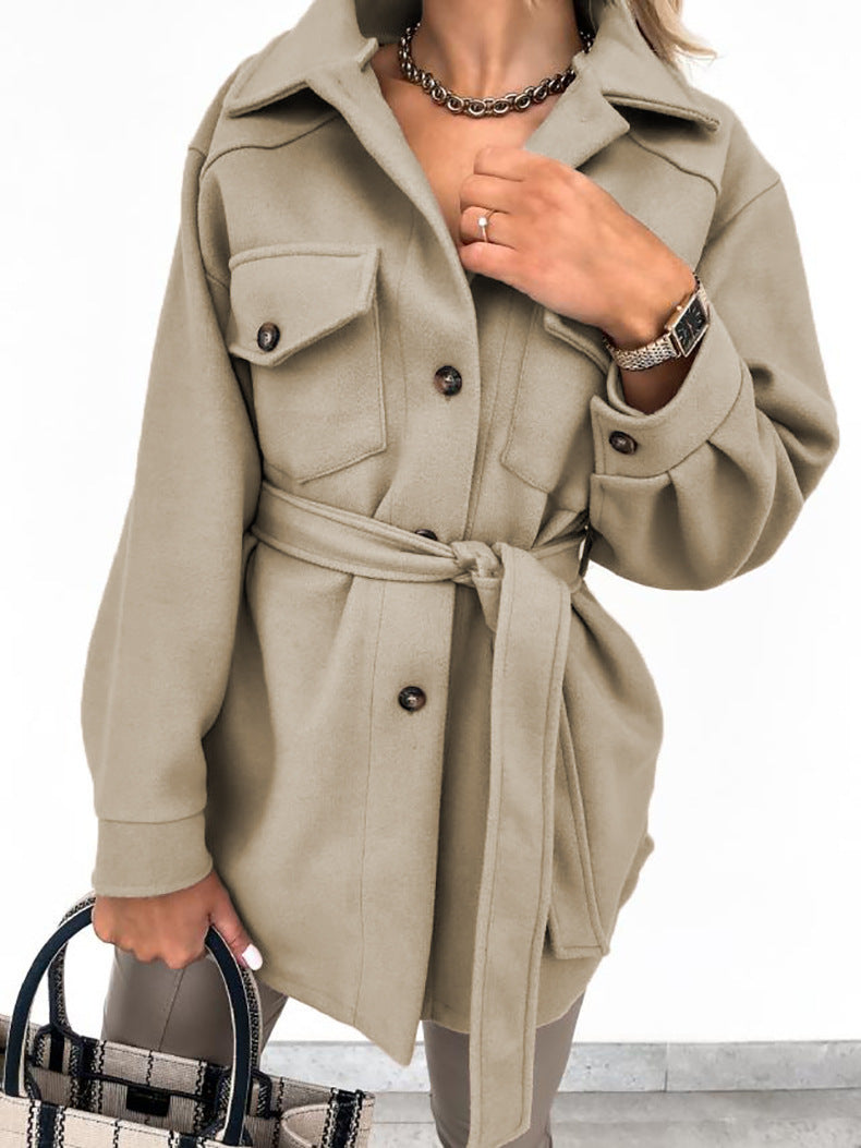 Damen Oversize-Hemdenjacke mit aufgesetzten Klappentaschen Nord Taschen