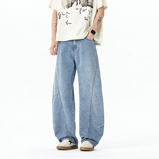 Herren Extraweite Baggy-Jeans mit tiefem Schritt und markanten Kontrastnähten Nord Taschen