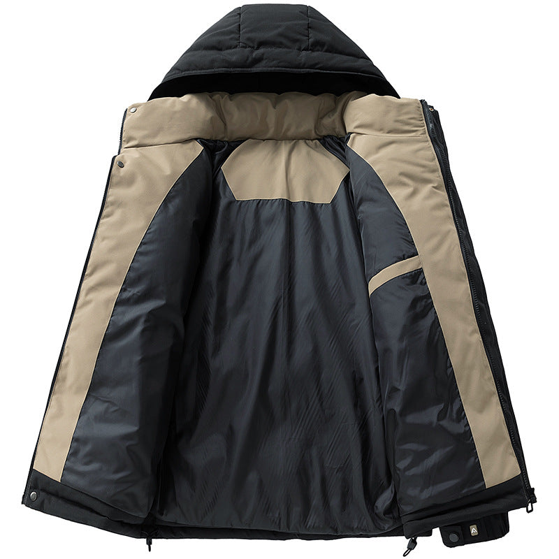 Herren Wattierte Urban-Thermojacke mit gesteppter Optik, hohem Stehkragen und Utility-Taschen Nord Taschen