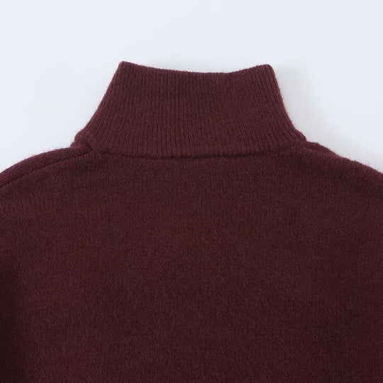 Damen Strickjacke mit Stehkragen, Reißverschluss und dekorativen Knotenblenden Nord Taschen