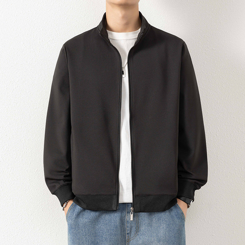 Herren Minimalistische Zip‑Blousonjacke aus technischem Stretchmaterial mit Stehkragen Nord Taschen