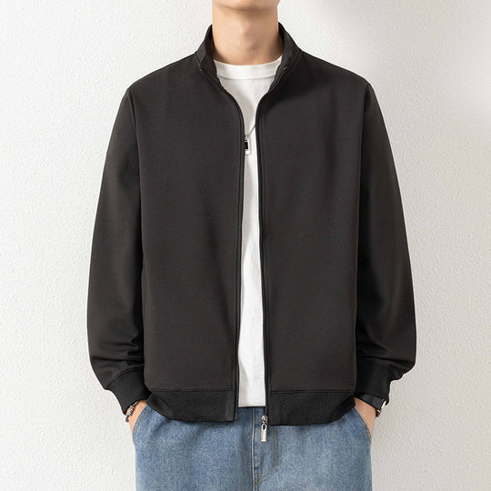 Herren Minimalistische Zip‑Blousonjacke aus technischem Stretchmaterial mit Stehkragen Nord Taschen