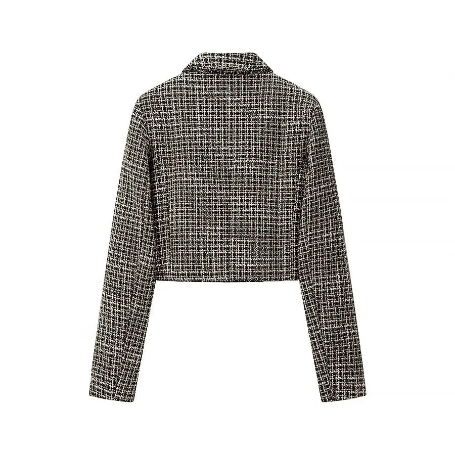 Damen Kurzblazer aus Bouclé‑Tweed mit kastiger Cropped‑Silhouette Nord Taschen
