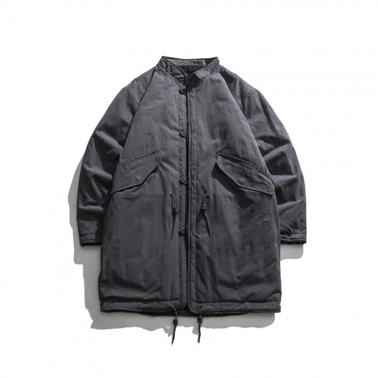 Herren Isolierende Parkajacke im Oversize‑Cut mit Sherpa‑Futter und Tunnelzugsaum Nord Taschen