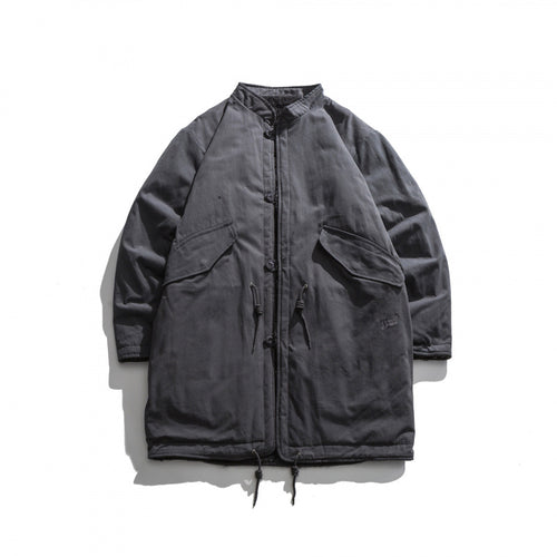 Herren Isolierende Parkajacke im Oversize‑Cut mit Sherpa‑Futter und Tunnelzugsaum Nord Taschen