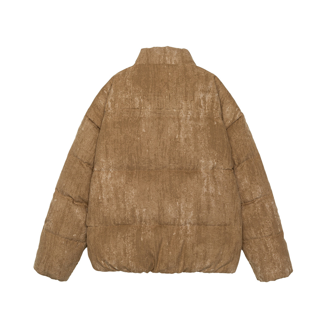 Herren Oversize gesteppte Thermo-Pufferjacke mit hohem Stehkragen Nord Taschen