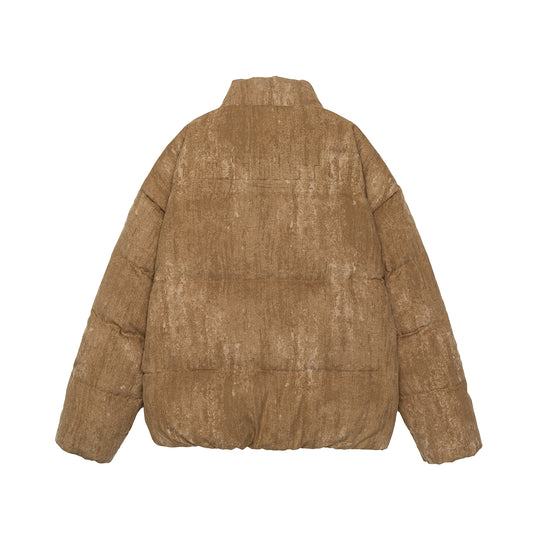 Herren Oversize gesteppte Thermo-Pufferjacke mit hohem Stehkragen Nord Taschen