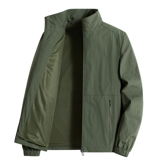 Herren ultraleichte atmungsaktive Freizeitjacke mit Mesh-Innenfutter Stehkragen und Reißverschlusstaschen Nord Taschen