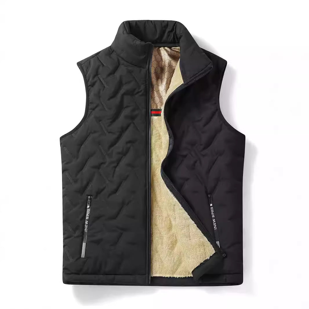 Herren Thermo‑Steppweste mit weichem Sherpa‑Innenfutter, hochschließendem Stehkragen und verdeckten Reißverschlusstaschen Nord Taschen