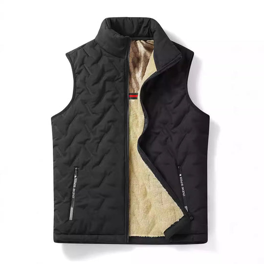 Herren Thermo‑Steppweste mit weichem Sherpa‑Innenfutter, hochschließendem Stehkragen und verdeckten Reißverschlusstaschen Nord Taschen