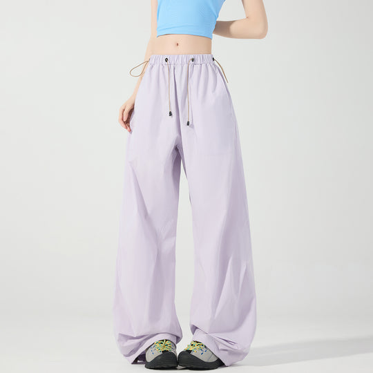 Damen weite technische Cargohose mit Kordelzugbund Nord Taschen