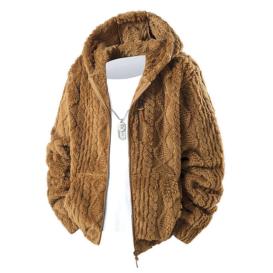 Herren Fleece Jacke mit Kapuze Nord Taschen